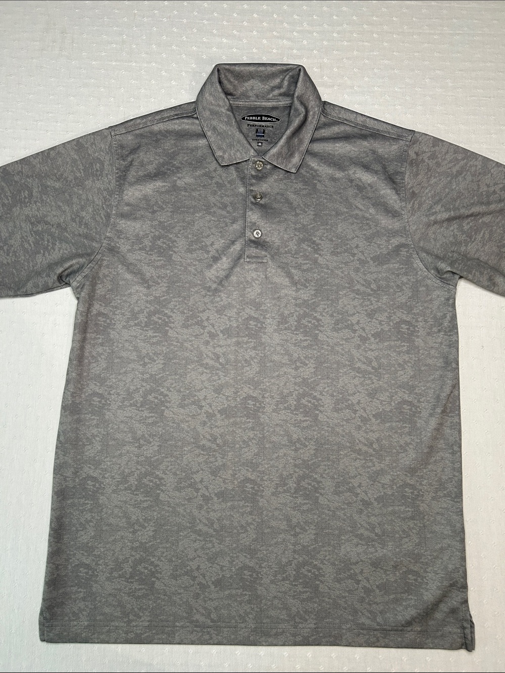 Pebble Beach performance breathable Gray print sporty dress Polo